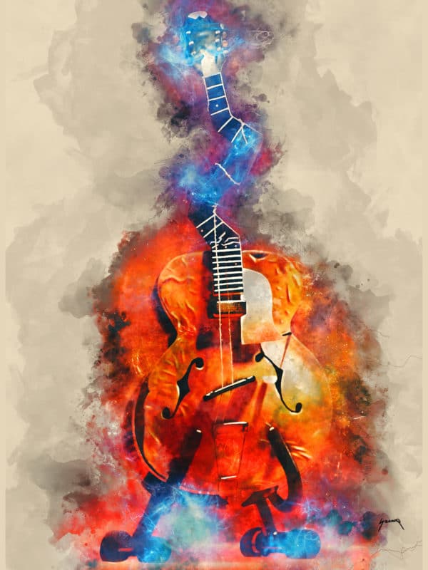 Jack White's guitar caricature digital canvas artwork prints