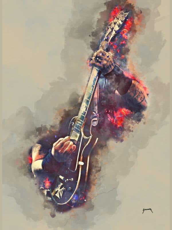 James Hetfield's electric Guitar digital canvas artwork prints