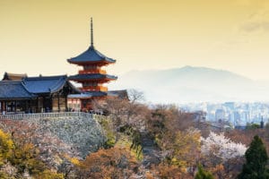 Pagoda Kiyomizu Dera landscape photography canvas and framed wall art