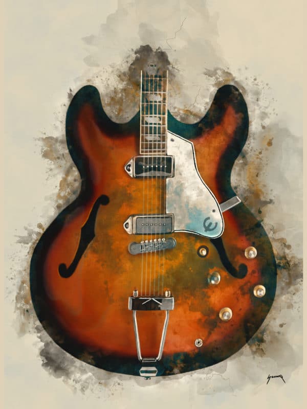 John Lennon's guitar digital canvas artwork prints