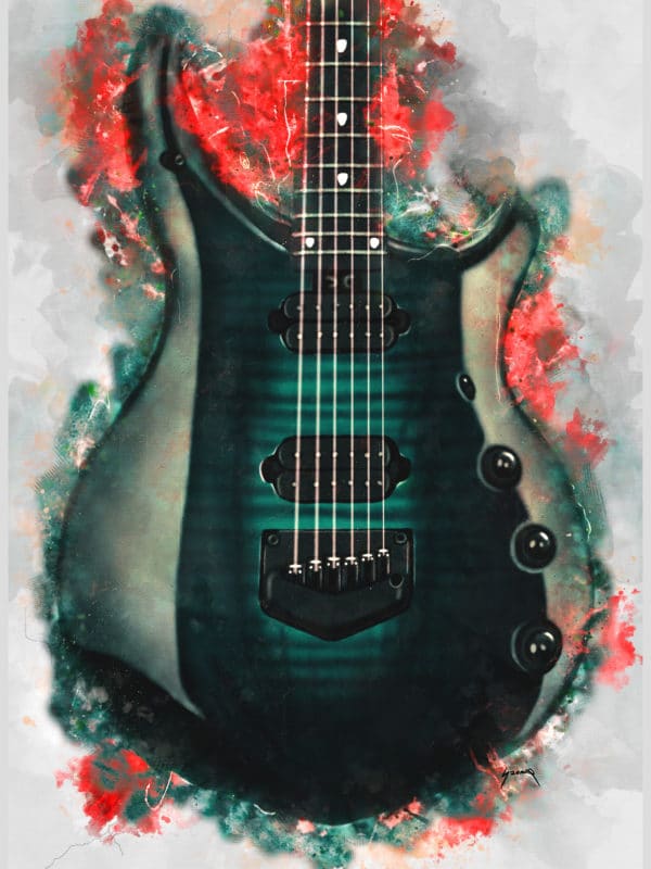 John Petrucci's electric guitar digital canvas artwork prints