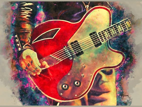 Josh Homme's electric guitar digital canvas artwork prints