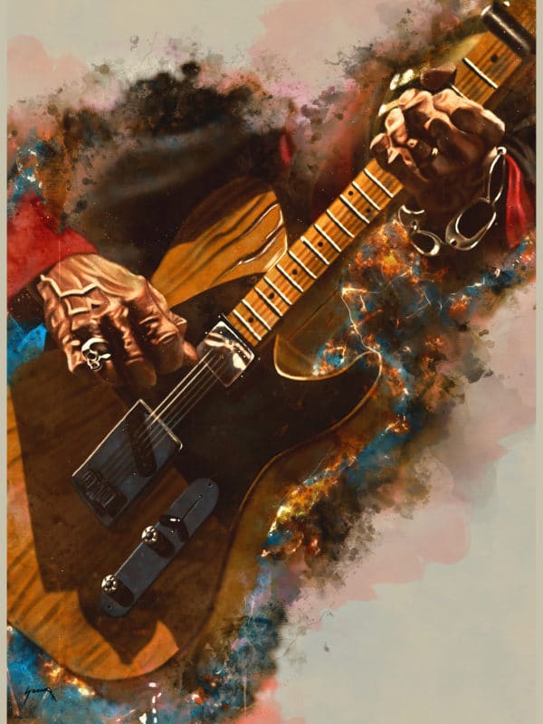 Keef's Guitar digital canvas artwork prints