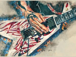 Kerry King's electric guitar digital canvas artwork prints
