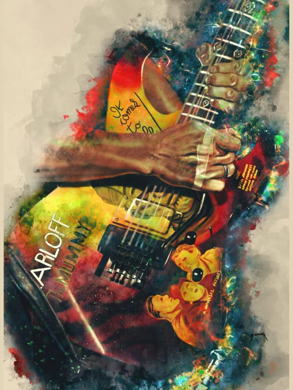 Kirk Hammett's electric guitar digital canvas artwork prints