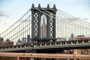 Manhattan Bridge landscape photography canvas and framed wall art