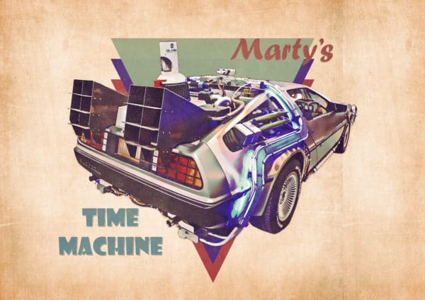 Marty's Time Machine digital canvas artwork prints