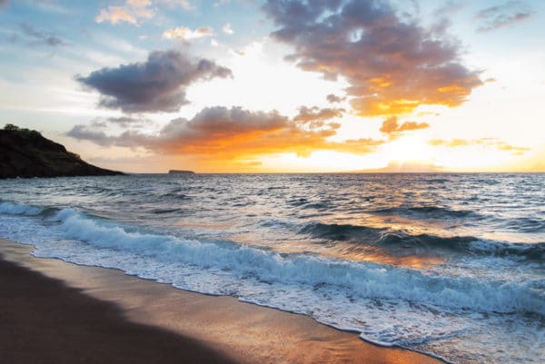Maui Black Sand Beach landscape photography canvas and framed wall art
