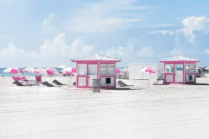 Miami Pink Beach landscape photography canvas and framed wall art