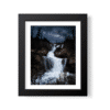 Milky Way Waterfall black Frame border landscape photography canvas and framed wall art