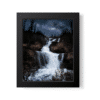Milky Way Waterfall black Frame no border landscape photography canvas and framed wall art