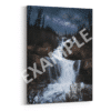 Milky Way Waterfall stretched canvas landscape photography canvas and framed wall art