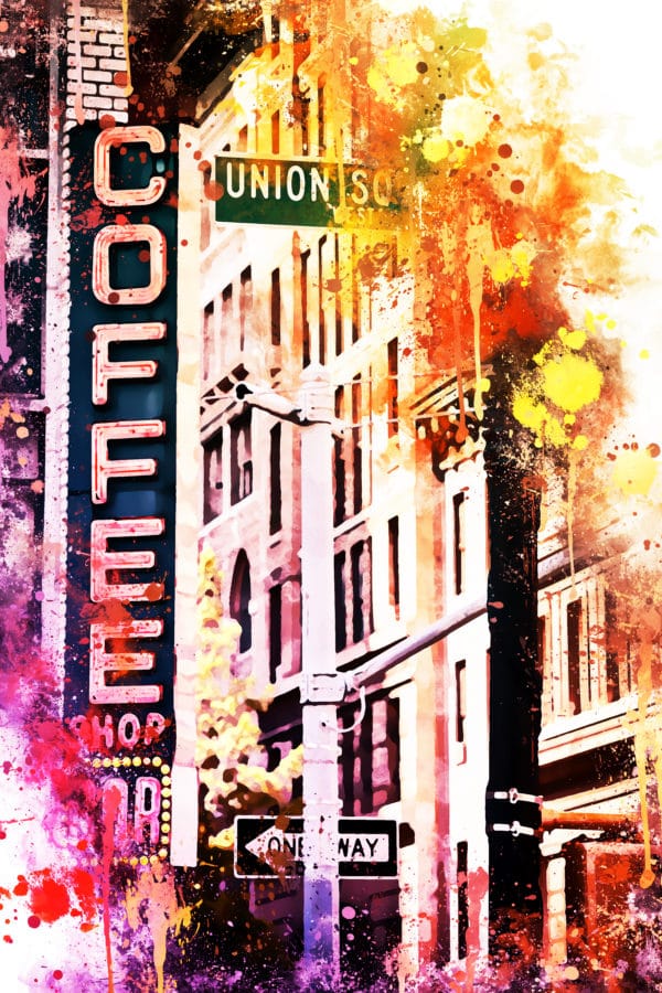 Coffee Shop Union SQ landscape photography canvas and framed wall art