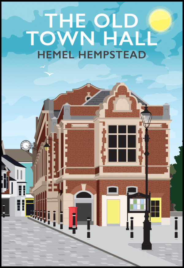 Old Town Hall, Hemel Hempstead, Hertfordshire rustic digital canvas wall art print