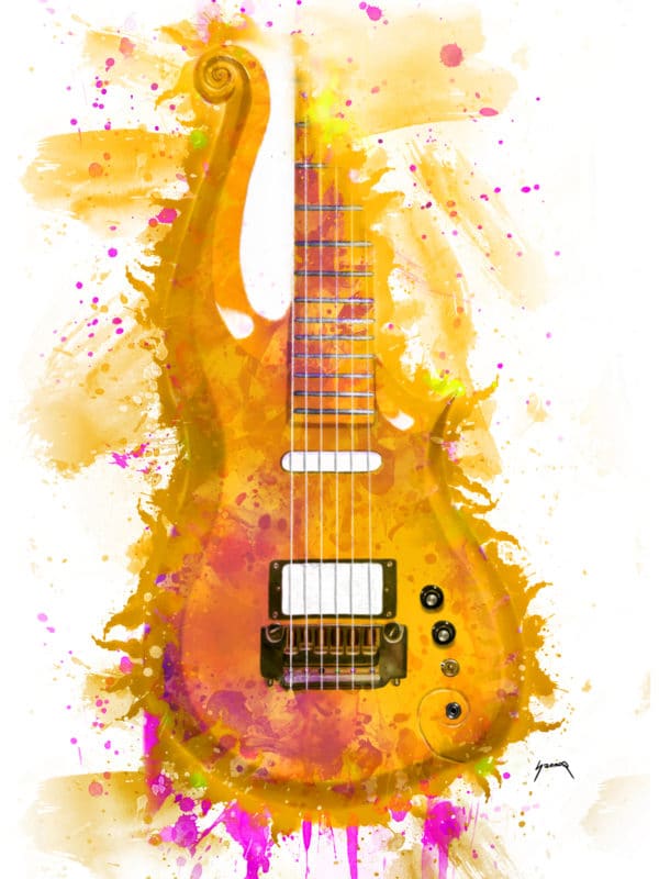 Prince's Cloud Guitar digital canvas artwork prints