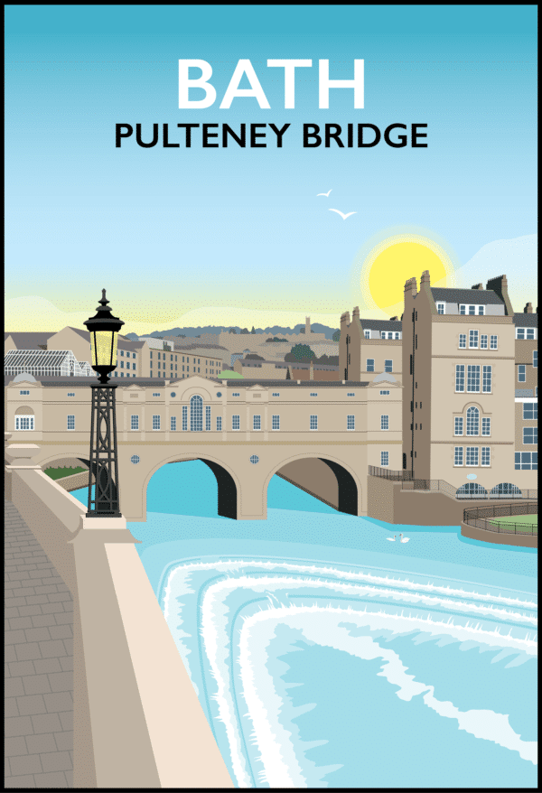 Pulteney Bridge, Bath, Somerset rustic digital canvas wall art print