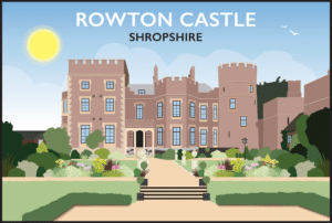 Rowton Castle, Shropshire rustic digital canvas wall art print