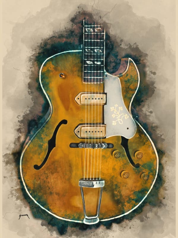 Scotty Moore's guitar digital canvas artwork prints