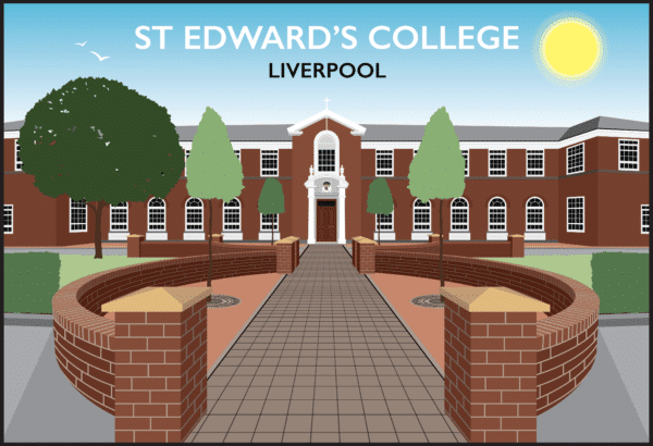 St Edward's College, Liverpool rustic digital canvas wall art print