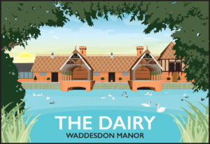 The Dairy Waddesdon Manor rustic digital canvas wall art print
