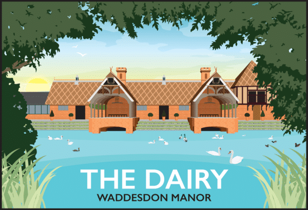 The Dairy Waddesdon Manor rustic digital canvas wall art print