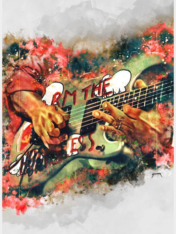 Tom Morello's guitar digital canvas artwork prints