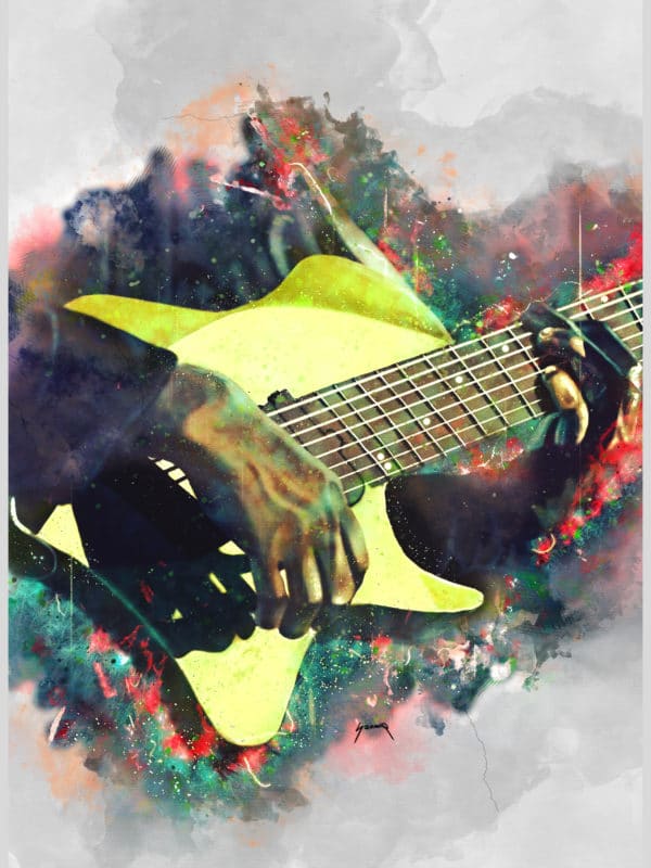 Tosin Abasi's guitar digital canvas artwork prints