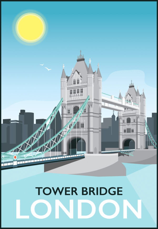 Tower Bridge, London rustic digital canvas wall art print