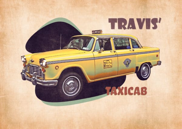 Travis' Taxicab digital canvas artwork prints