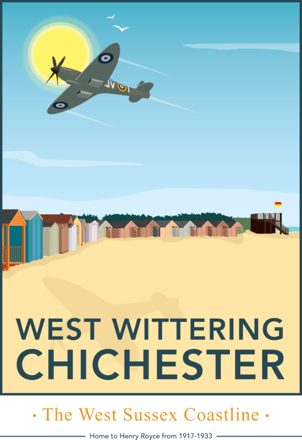 West Wittering, Chichester rustic digital canvas wall art print