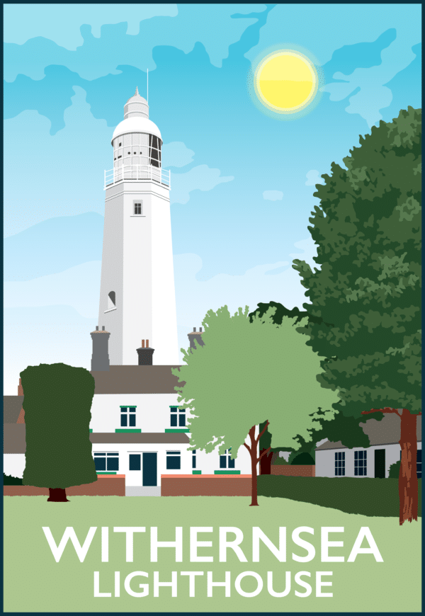 Withernsea Lighthouse, Yorkshire rustic digital canvas wall art print