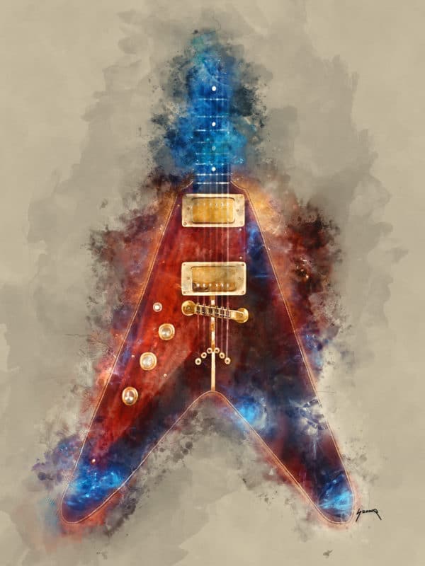 albert king's guitar digital canvas artwork prints