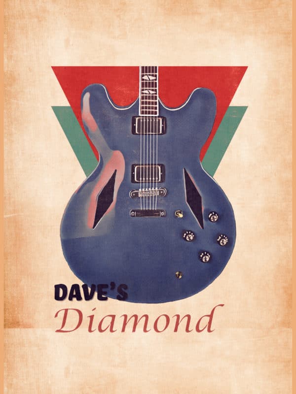 dave grohl's guitar retro digital canvas artwork prints