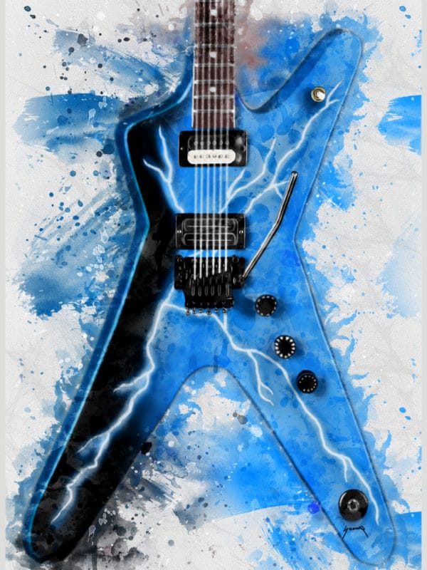 dimebag darrell's guitar digital canvas artwork prints