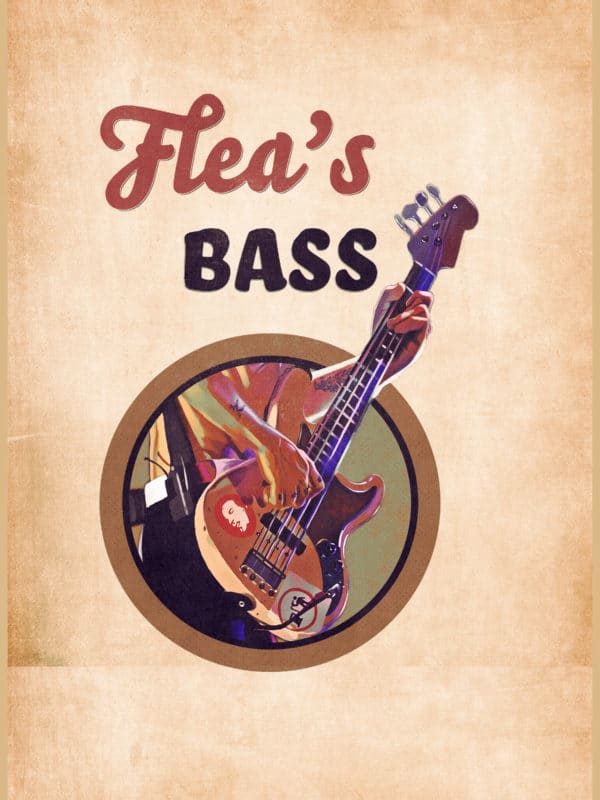 flea's bass retro digital canvas artwork prints