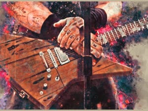 james hetfield's garage guitar digital canvas artwork prints