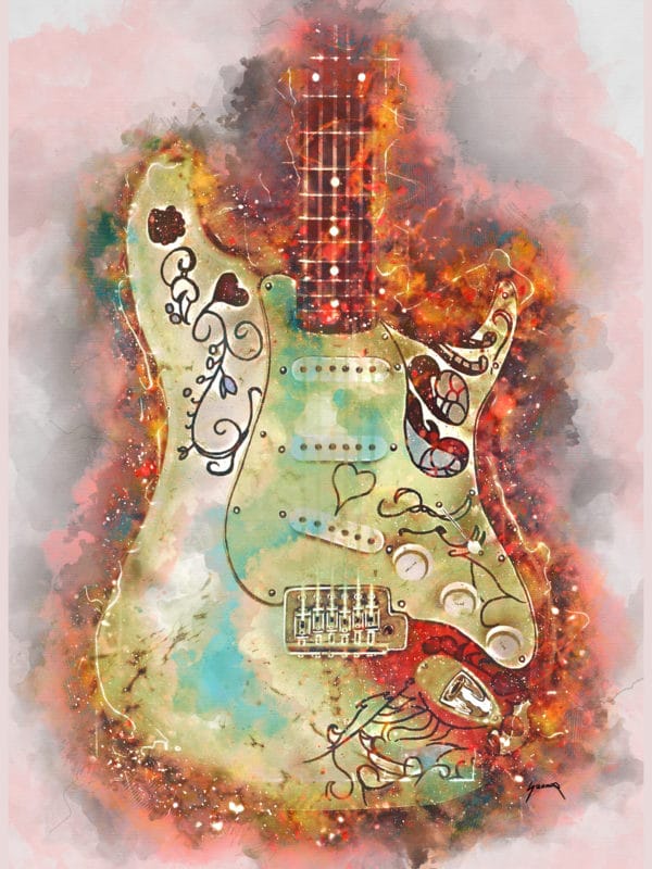 jimi hendrix's monterey guitar digital canvas artwork prints