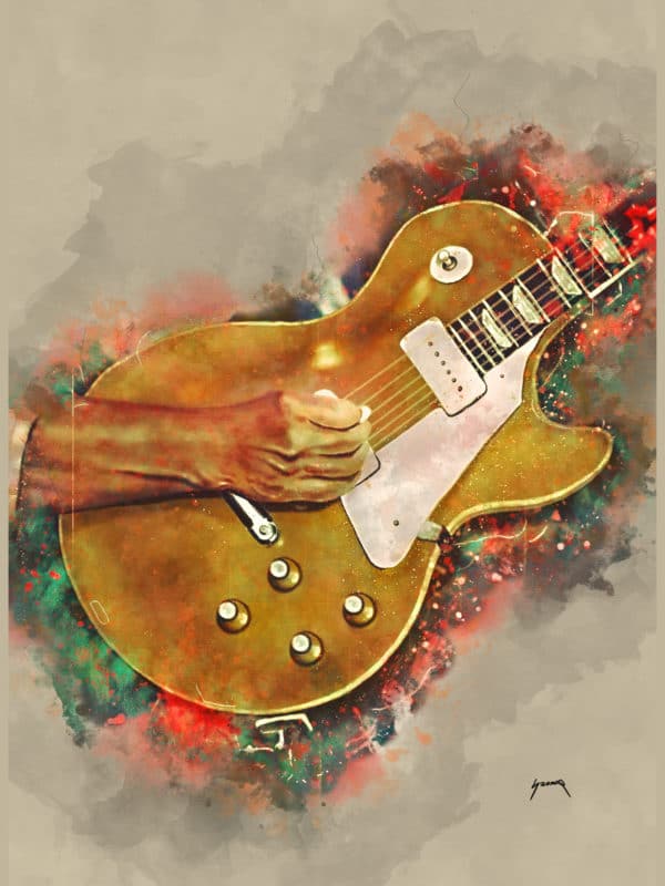 john fogerty's electric guitar digital canvas artwork prints