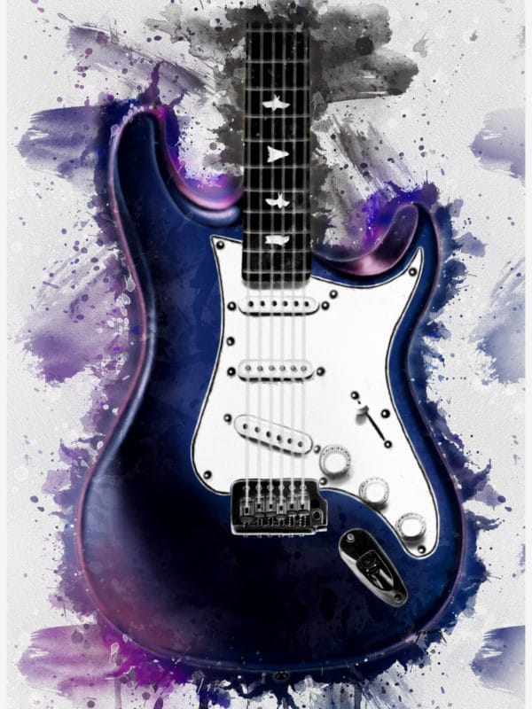 john mayer's nebula electric guitar digital canvas artwork prints