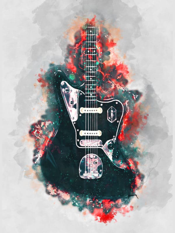 johnny marr's electric guitar digital canvas artwork prints