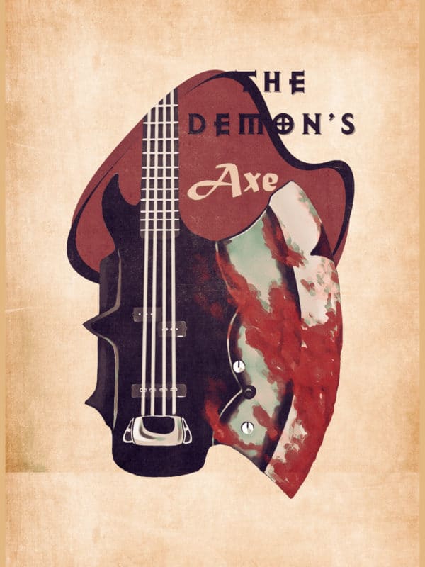 the demon's bass retro digital canvas artwork prints